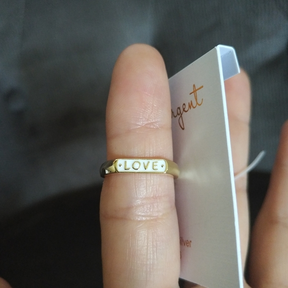 Cote d'Argent White Enamel "LOVE"❤️ Ring Sz 6 - Picture 9 of 16